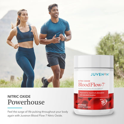 Juvenon BloodFlow-7 Nitric Oxide Supplements for Men & Women - Natural Nitric Oxide Booster with Nitrosigine® + S7® - Blood Flow & Circulation Support (1-Pack) - dailyvitalstore