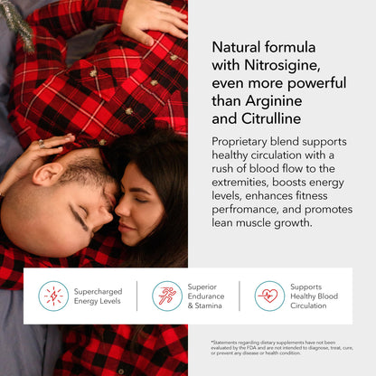 Juvenon BloodFlow-7 XXXL Nitric Oxide Supplements for Men & Women - More Powerful, Longer Lasting Natural Nitric Oxide Booster with Nitrosigine® + S7® - Blood Flow & Circulation Support (1-Pack) - dailyvitalstore