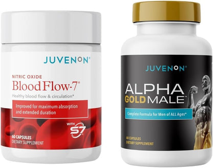 Juvenon Maximum Male BloodFlow-7 Nitric Oxide Supplement with Nitrosigine + Alpha Gold Male - dailyvitalstore