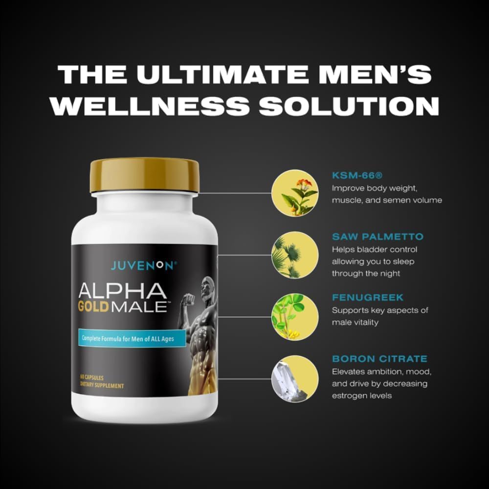 Juvenon Maximum Male BloodFlow-7 Nitric Oxide Supplement with Nitrosigine + Alpha Gold Male - dailyvitalstore