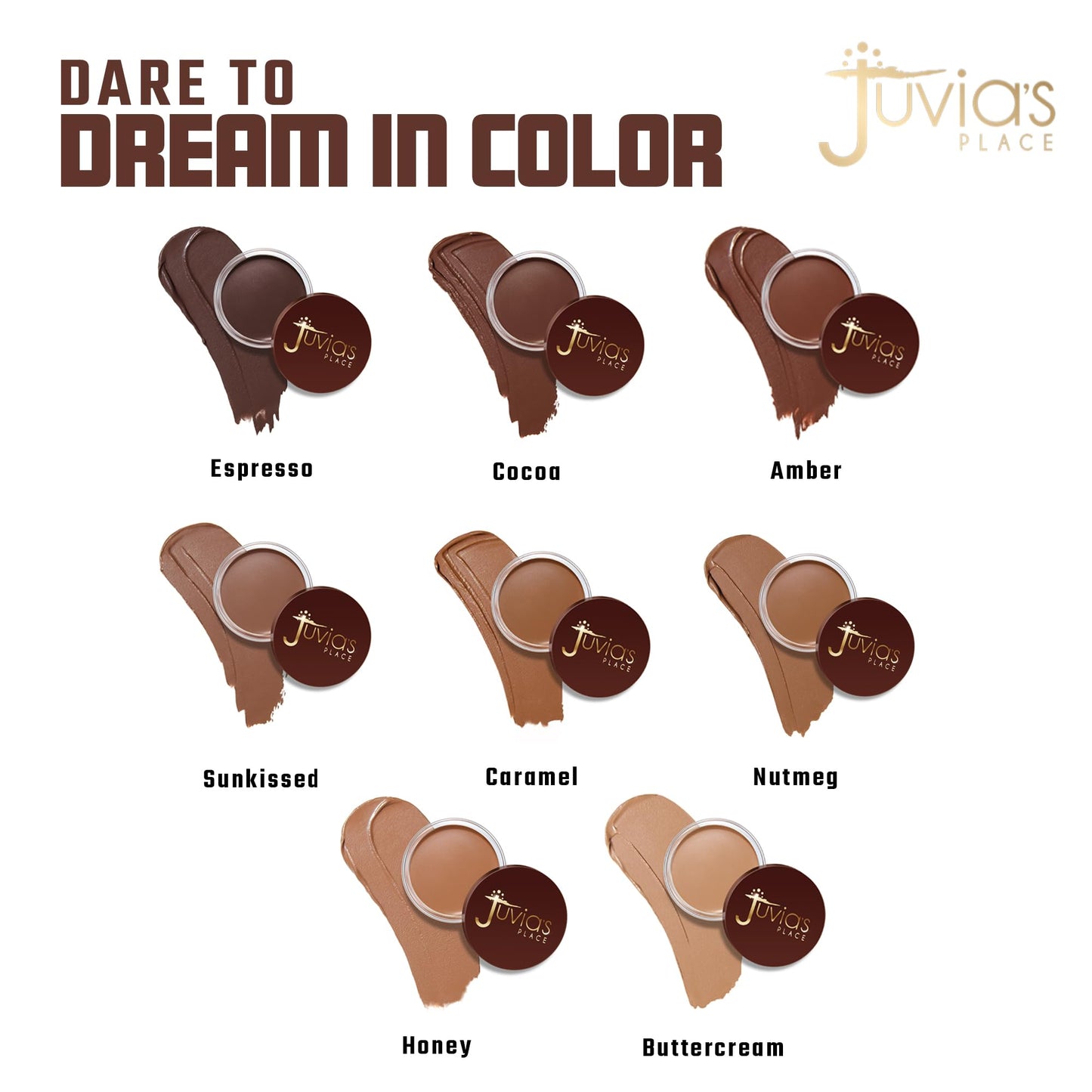 Juvia's Place Bronzed Cream Bronzer - Cocoa - Smooth Cream Bronzer Pot for Sun-Kissed Glow & Warmth, Buildable & Blendable Makeup Contour with Long-Lasting Matte Shimmer Finish, Highly Pigmented - dailyvitalstore