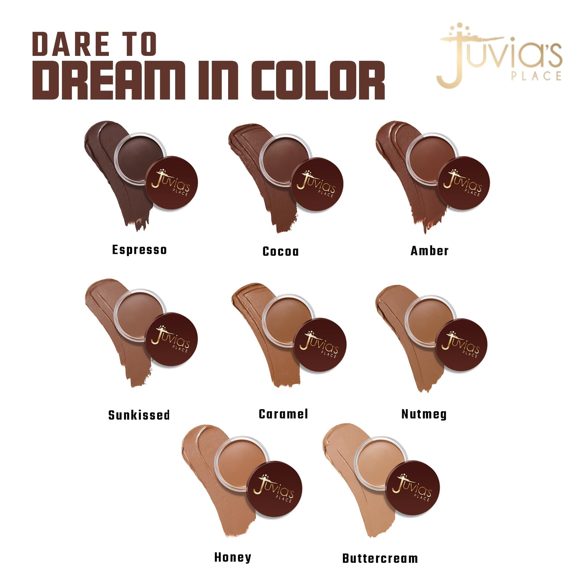 Juvia's Place Bronzed Cream Bronzer - Cocoa - Smooth Cream Bronzer Pot for Sun-Kissed Glow & Warmth, Buildable & Blendable Makeup Contour with Long-Lasting Matte Shimmer Finish, Highly Pigmented - dailyvitalstore