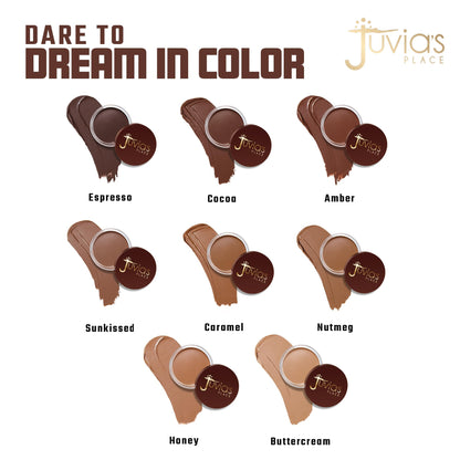 Juvia's Place Bronzed Cream Bronzer - Cocoa - Smooth Cream Bronzer Pot for Sun-Kissed Glow & Warmth, Buildable & Blendable Makeup Contour with Long-Lasting Matte Shimmer Finish, Highly Pigmented - dailyvitalstore