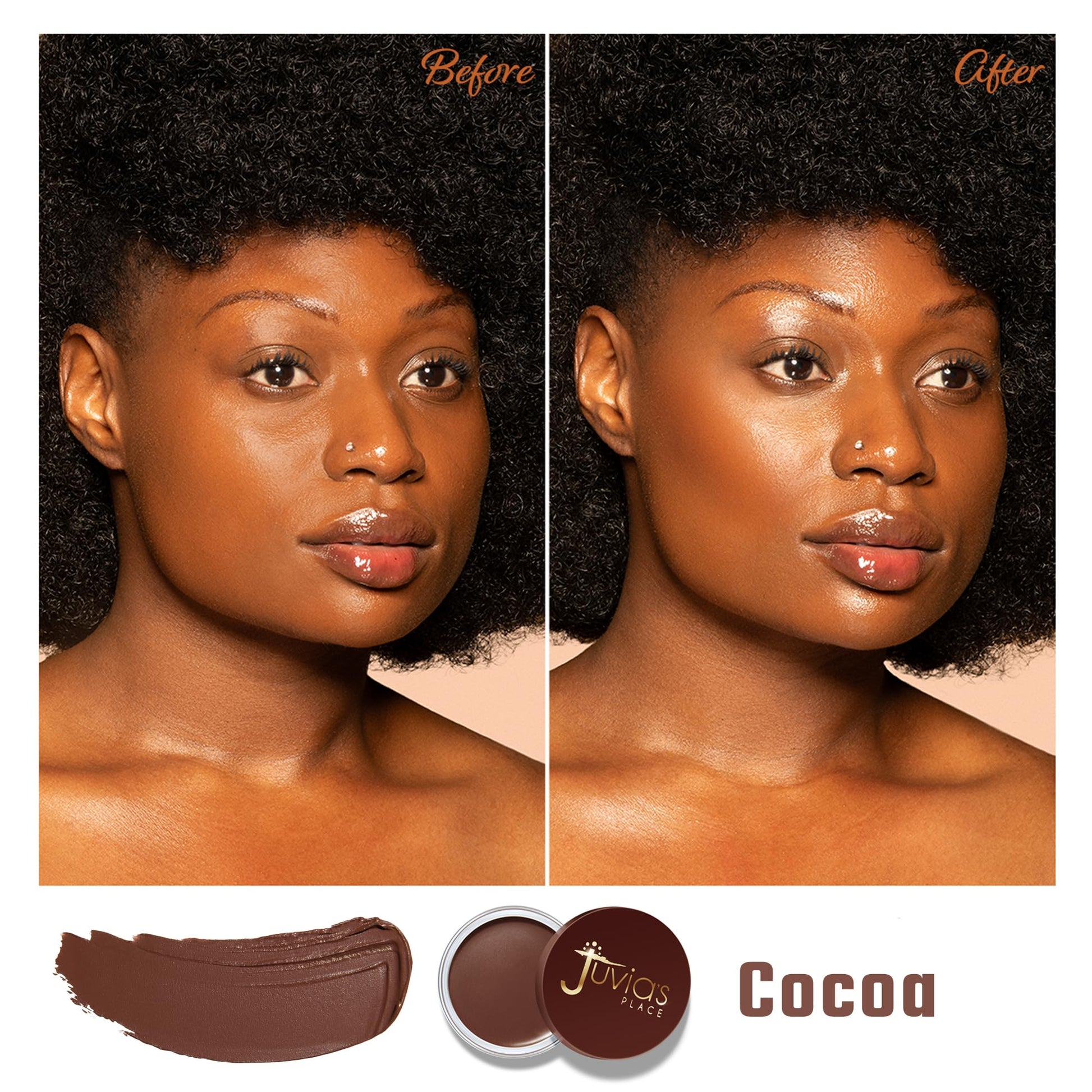 Juvia's Place Bronzed Cream Bronzer - Cocoa - Smooth Cream Bronzer Pot for Sun-Kissed Glow & Warmth, Buildable & Blendable Makeup Contour with Long-Lasting Matte Shimmer Finish, Highly Pigmented - dailyvitalstore