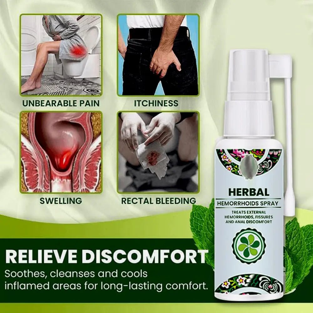 Juztec Hemorrhoid Treatment - Fast Relief with Hemocare Herbal Hemorrhoids Spray & Analese Numb Cream (1 PCS) - dailyvitalstore