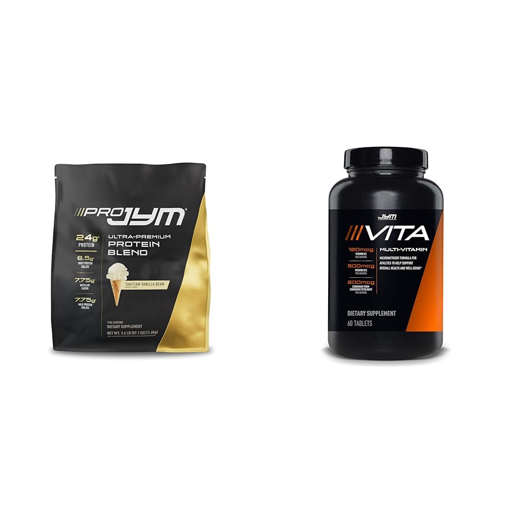 JYM Supplement Science PRO JYM 45 Servings - Tahitian Vanilla Bean & tamin & Mineral Support, Vitamin A, C, B6, B12, E, K, Boron, Biotin, Potassium 60 Tablets - dailyvitalstore