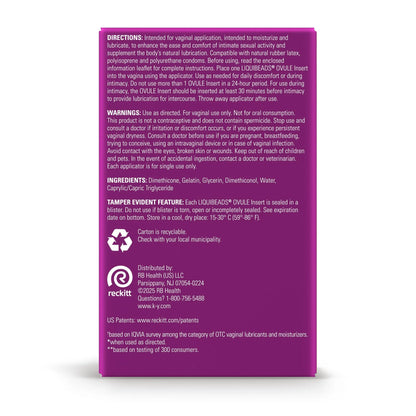K-Y Liquibeads Vaginal Moisturizer for Women, Silicone Lube Vaginal Suppository, Vaginal Lubricant Helps Reduce Pain Due to Vaginal Dryness, 6 Vaginal Suppositories & 6 Vaginal Applicators - dailyvitalstore
