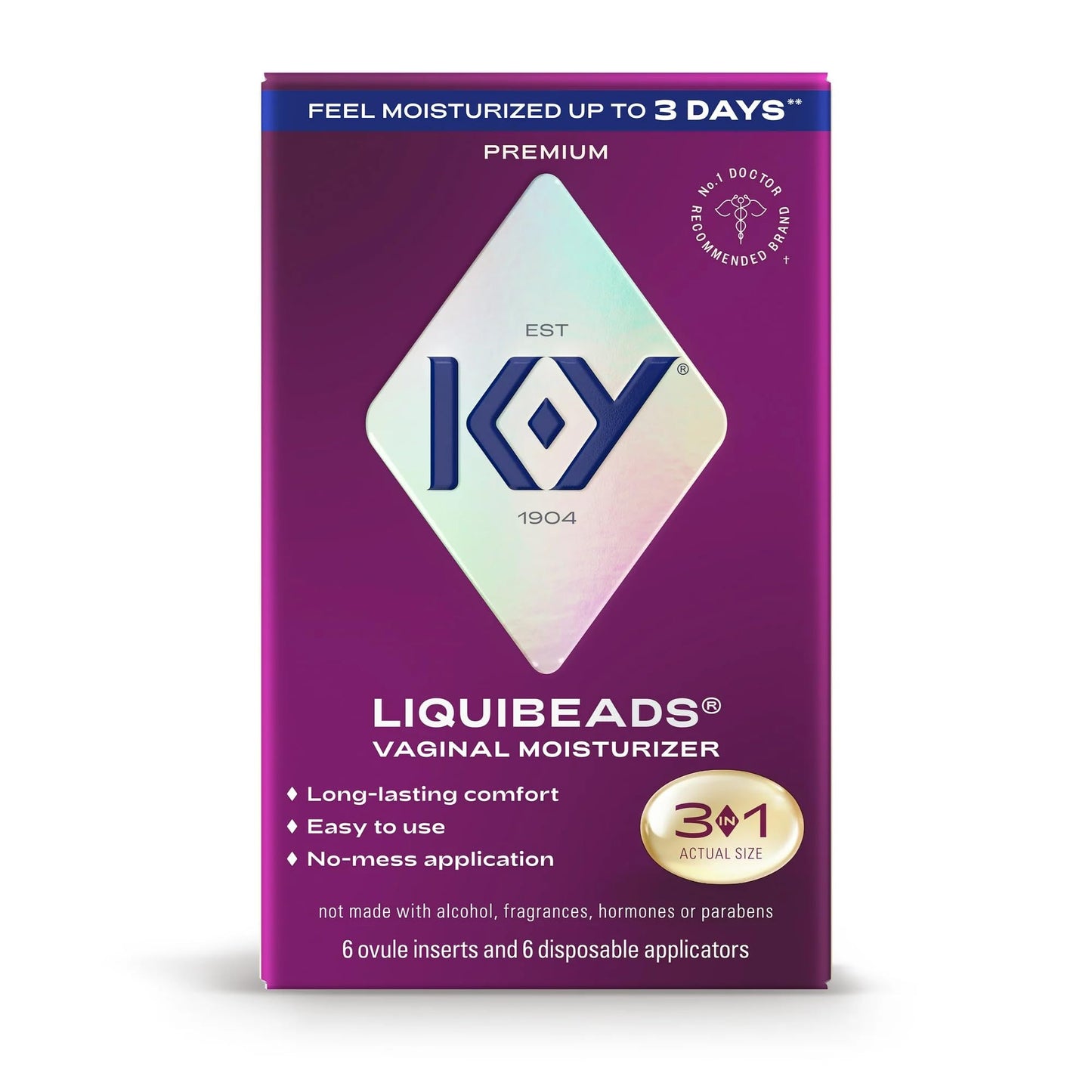 K-Y Liquibeads Vaginal Moisturizer for Women, Silicone Lube Vaginal Suppository, Vaginal Lubricant Helps Reduce Pain Due to Vaginal Dryness, 6 Vaginal Suppositories & 6 Vaginal Applicators - dailyvitalstore