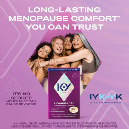 K-Y Liquibeads Vaginal Moisturizer for Women, Silicone Lube Vaginal Suppository, Vaginal Lubricant Helps Reduce Pain Due to Vaginal Dryness, 6 Vaginal Suppositories & 6 Vaginal Applicators - dailyvitalstore