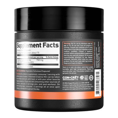 Kaged Creatine HCl Capsules | 7X Concentrated vs Mono | Muscle Building & Recovery | High Absorption | No Bloating | Creatine for Men & Women - dailyvitalstore