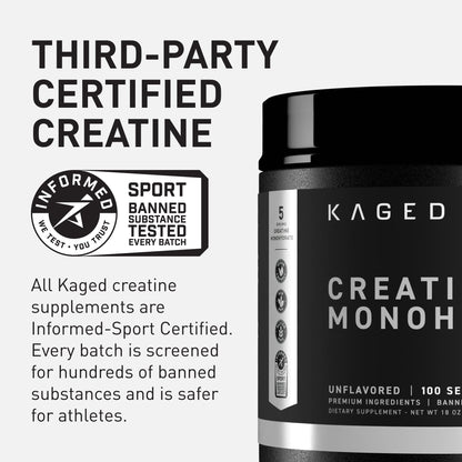 Kaged Creatine Monohydrate Micronized Powder | Unflavored | Muscle Building & Recovery | 5000 mg Per Serving | Vegan, Gluten Free, Easily Digestible - dailyvitalstore