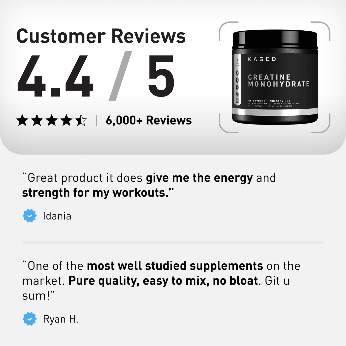 Kaged Creatine Monohydrate Micronized Powder | Unflavored | Muscle Building & Recovery | 5000 mg Per Serving | Vegan, Gluten Free, Easily Digestible - dailyvitalstore