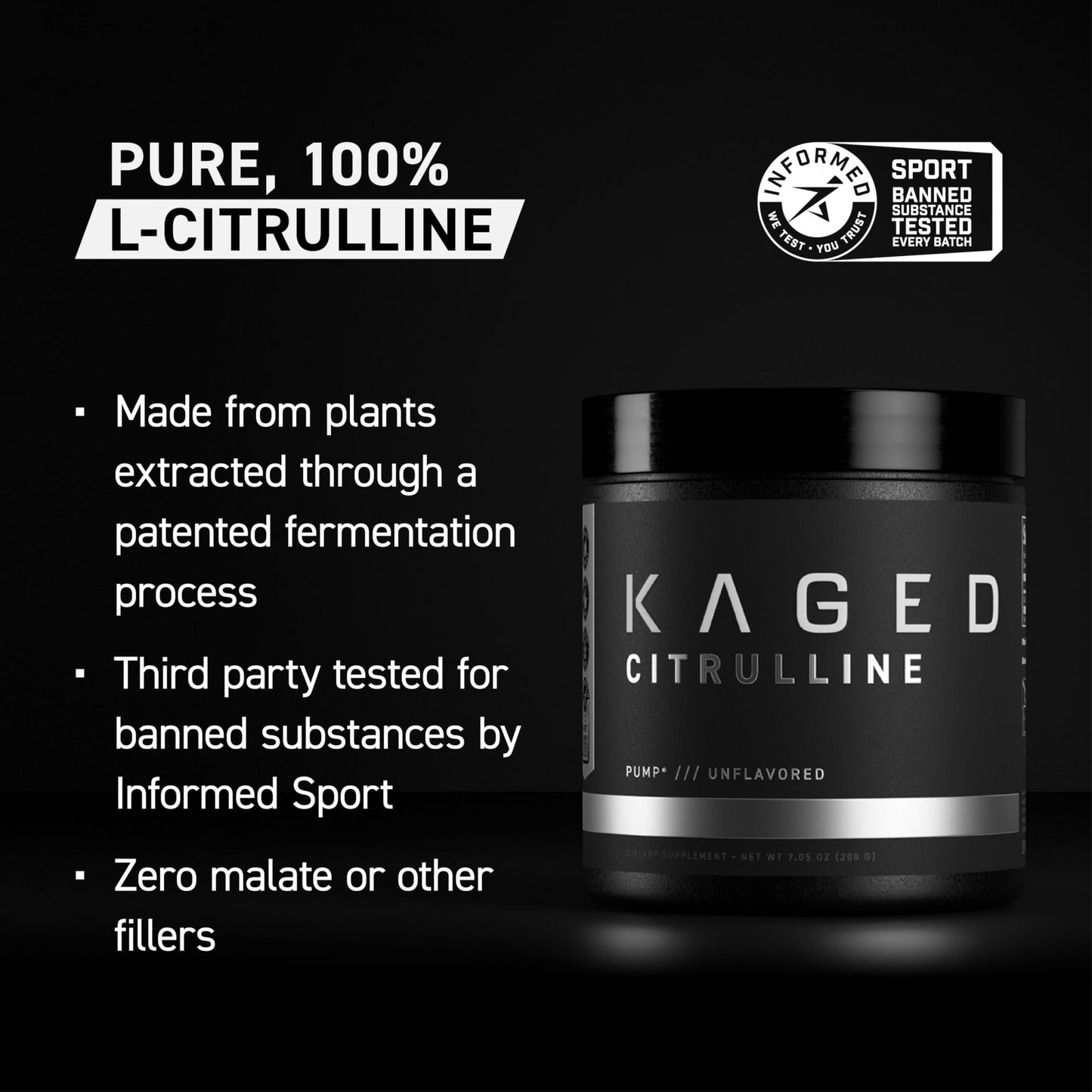 Kaged L-Citrulline Powder | Unflavored | Enhanced Pumps | Improve Muscle Vascularity | Nitric Oxide Booster | Supplements for Men & Women | 100 Servings - dailyvitalstore