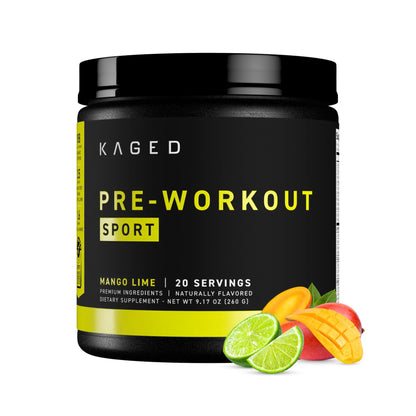 Kaged Sport Pre Workout Powder for Men & Women, Mango Lime, Sport Certified, 188mg Caffeine, Nitric Oxide Supplement, Beta Alanine for Energy, Weightlifting - dailyvitalstore