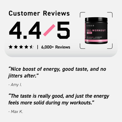 Kaged Sport Pre Workout Powder for Men & Women, Pink Lemonade, Sport Certified, 188mg Caffeine, Nitric Oxide, Beta Alanine, 20 Servings - dailyvitalstore