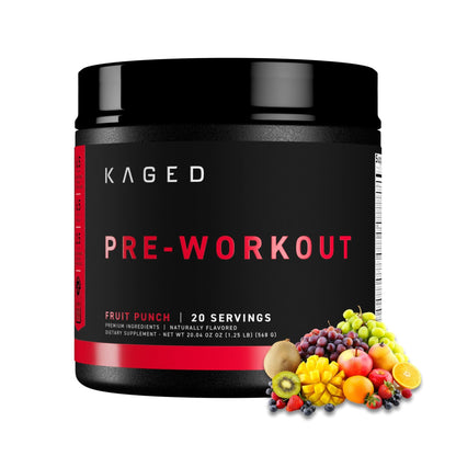 Kaged Stimulant Free Pre Workout Powder | Fruit Punch | Pre-Kaged | Formulated with Creatine, Beta Alanine | No Jitters | 20 Servings - dailyvitalstore
