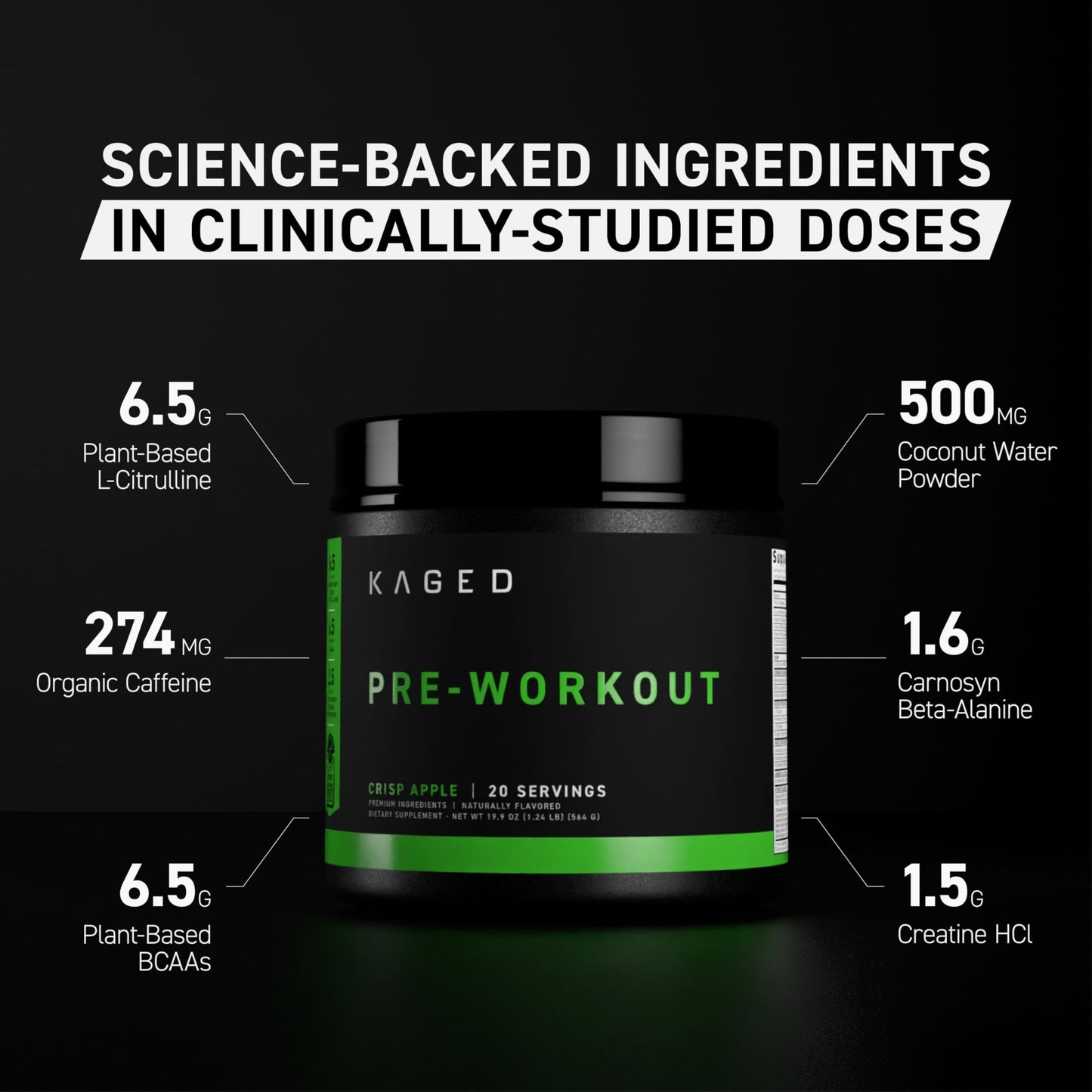 Kaged Stimulant Free Pre Workout Powder | Fruit Punch | Pre-Kaged | Formulated with Creatine, Beta Alanine | No Jitters | 20 Servings - dailyvitalstore