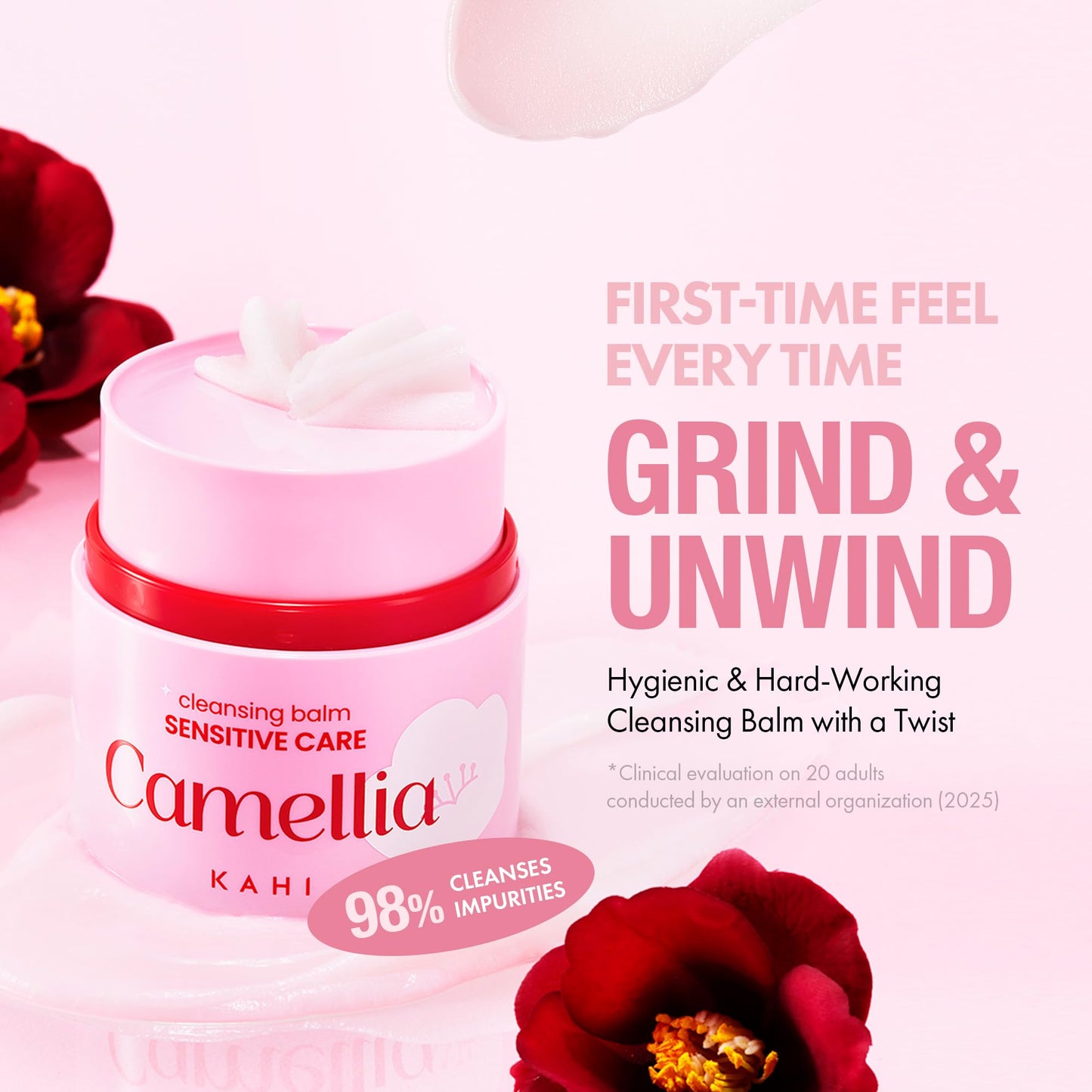 KAHI Cleansing Balm Sensitive Care Camellia - Gentle Makeup Remover Balm with Camellia Seed Oil & Vitamin E - Korean Skincare with Only 10 Ingredients 1.69 oz - dailyvitalstore