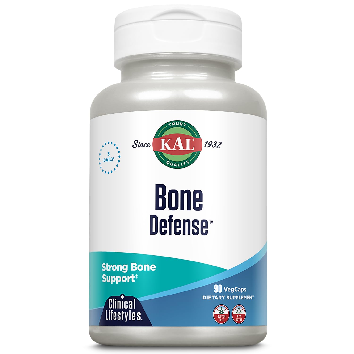 KAL Bone Defense | Healthy Bone Strength and Density Supplement | Calcium, Vitamin D3 and K2, Magnesium | 90ct, 30 Serv. - dailyvitalstore
