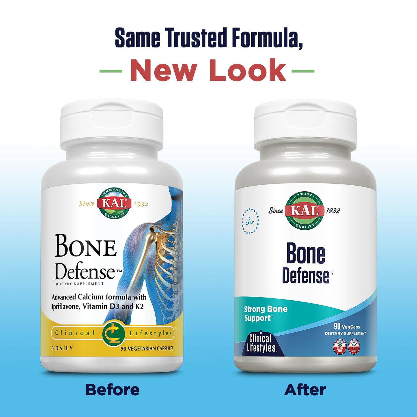 KAL Bone Defense | Healthy Bone Strength and Density Supplement | Calcium, Vitamin D3 and K2, Magnesium | 90ct, 30 Serv. - dailyvitalstore