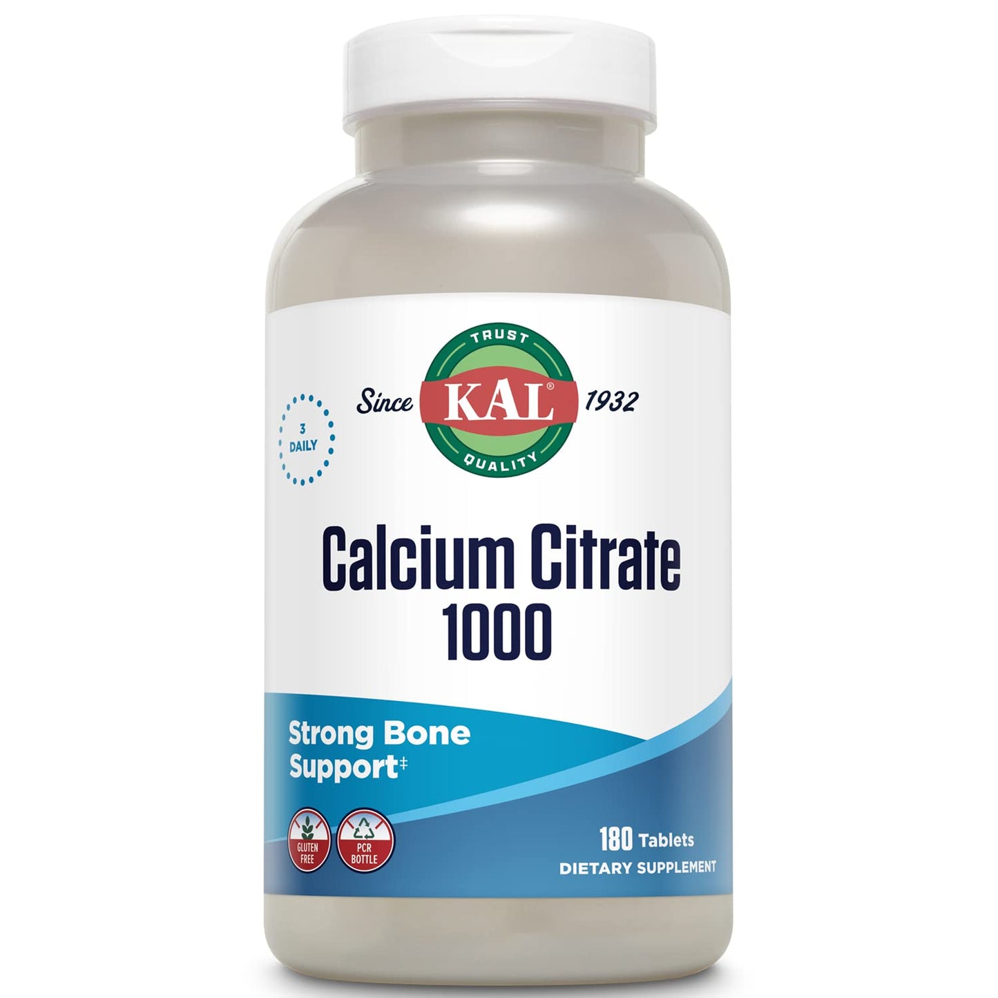 KAL Calcium Citrate 1000mg, Calcium Supplements for Women and Men, Bone Health, Teeth, Nervous, Muscular & Cardiovascular System Support, Gluten Free - dailyvitalstore