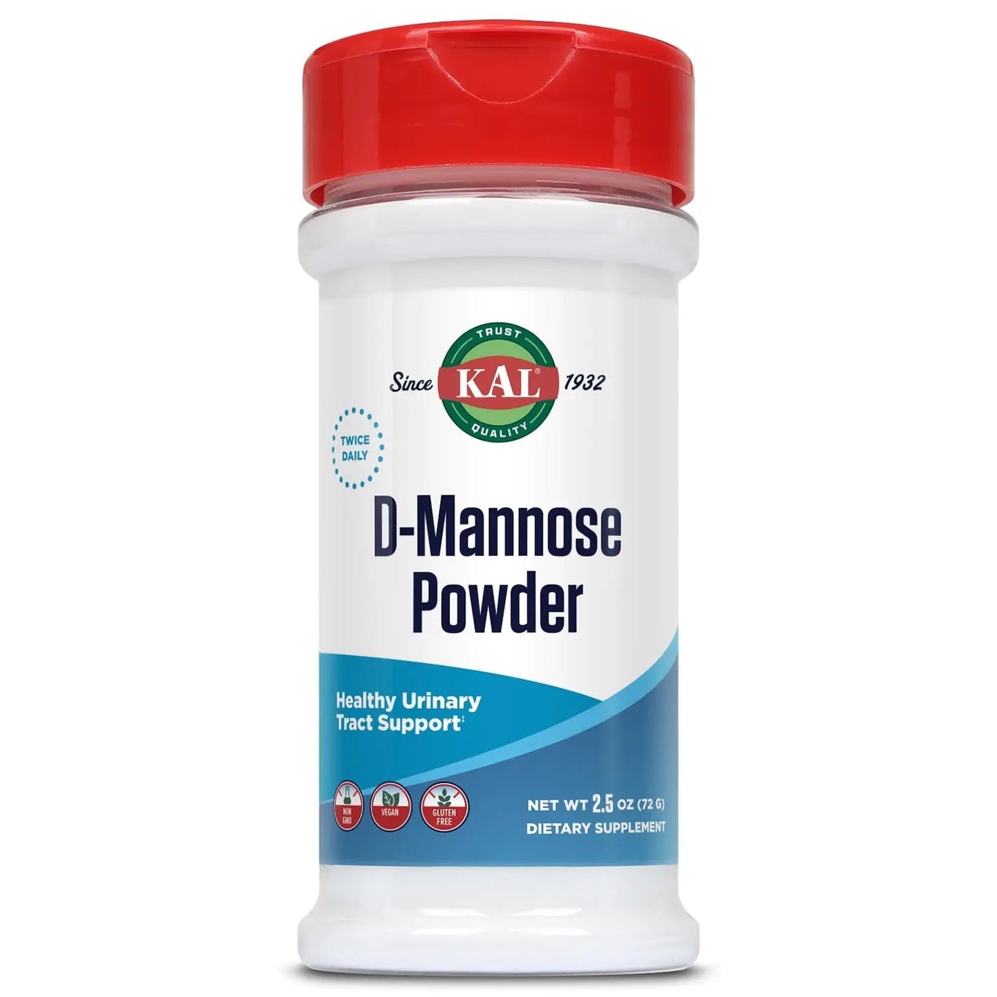 KAL D Mannose Powder 1600 mg, Easy-to-Mix, Fast-Dissolving D-Mannose - Urinary Tract Health and Bladder Support - Unflavored Powder, Non-GMO, Vegan, Gluten Free, 60-Day Guarantee, 45 Servings, 2.5oz - dailyvitalstore