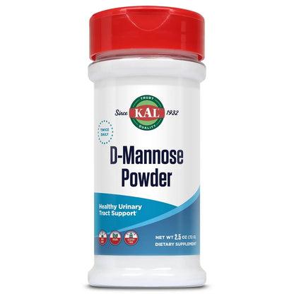 KAL D Mannose Powder 1600 mg, Easy-to-Mix, Fast-Dissolving D-Mannose - Urinary Tract Health and Bladder Support - Unflavored Powder, Non-GMO, Vegan, Gluten Free, 60-Day Guarantee, 45 Servings, 2.5oz - dailyvitalstore