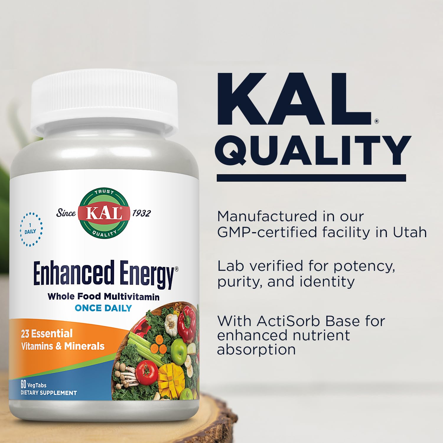 KAL Enhanced Energy Tablets, 60 Count - dailyvitalstore