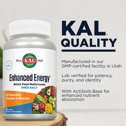 KAL Enhanced Energy Tablets, 60 Count - dailyvitalstore