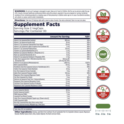 KAL Liposomal Multivitamin - High Potency Liposomal Vitamin C, D-3, and More - Men and Women Multivitamin - dailyvitalstore