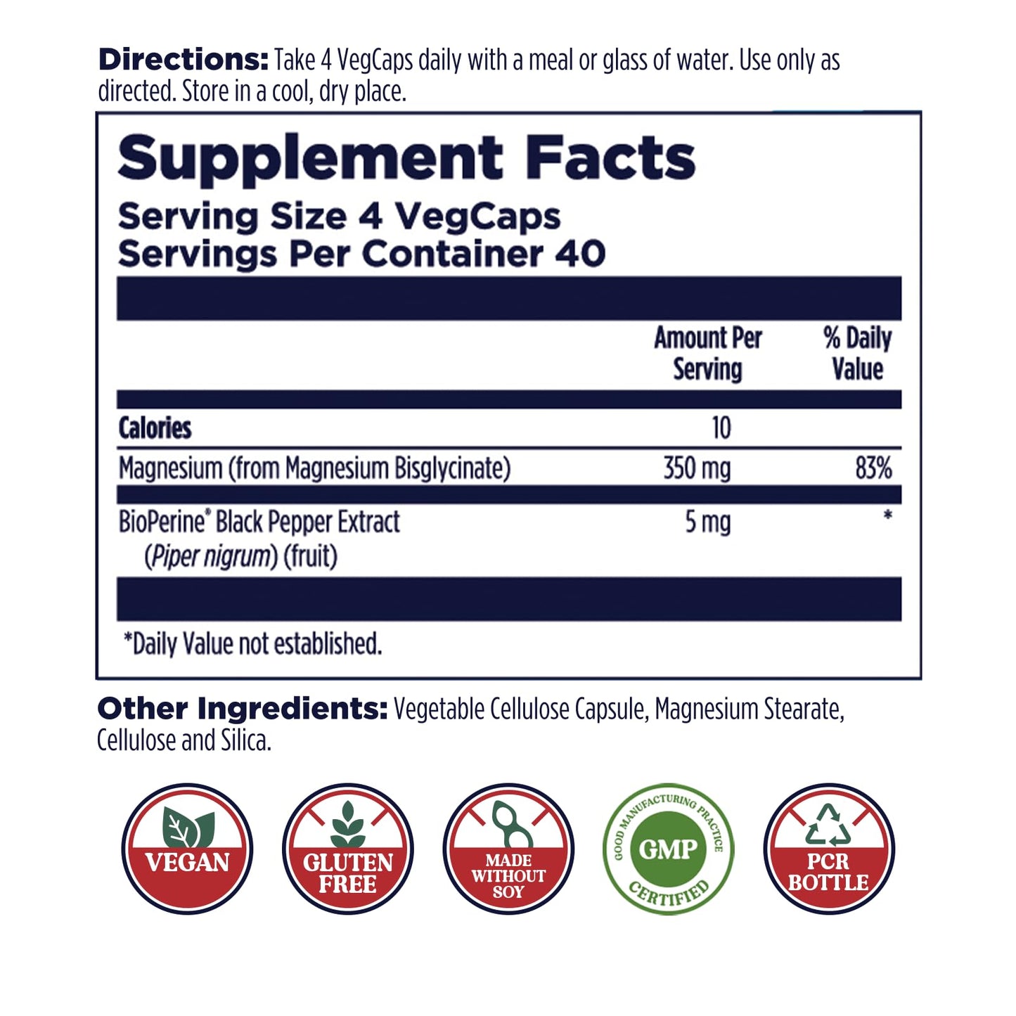 KAL Magnesium Glycinate Capsules, Fully Chelated Magnesium Bisglycinate, High Absorption Magnesium Supplement, Healthy Bones, Muscle, Relaxation and Stress Support, Non-GMO 160 count - dailyvitalstore