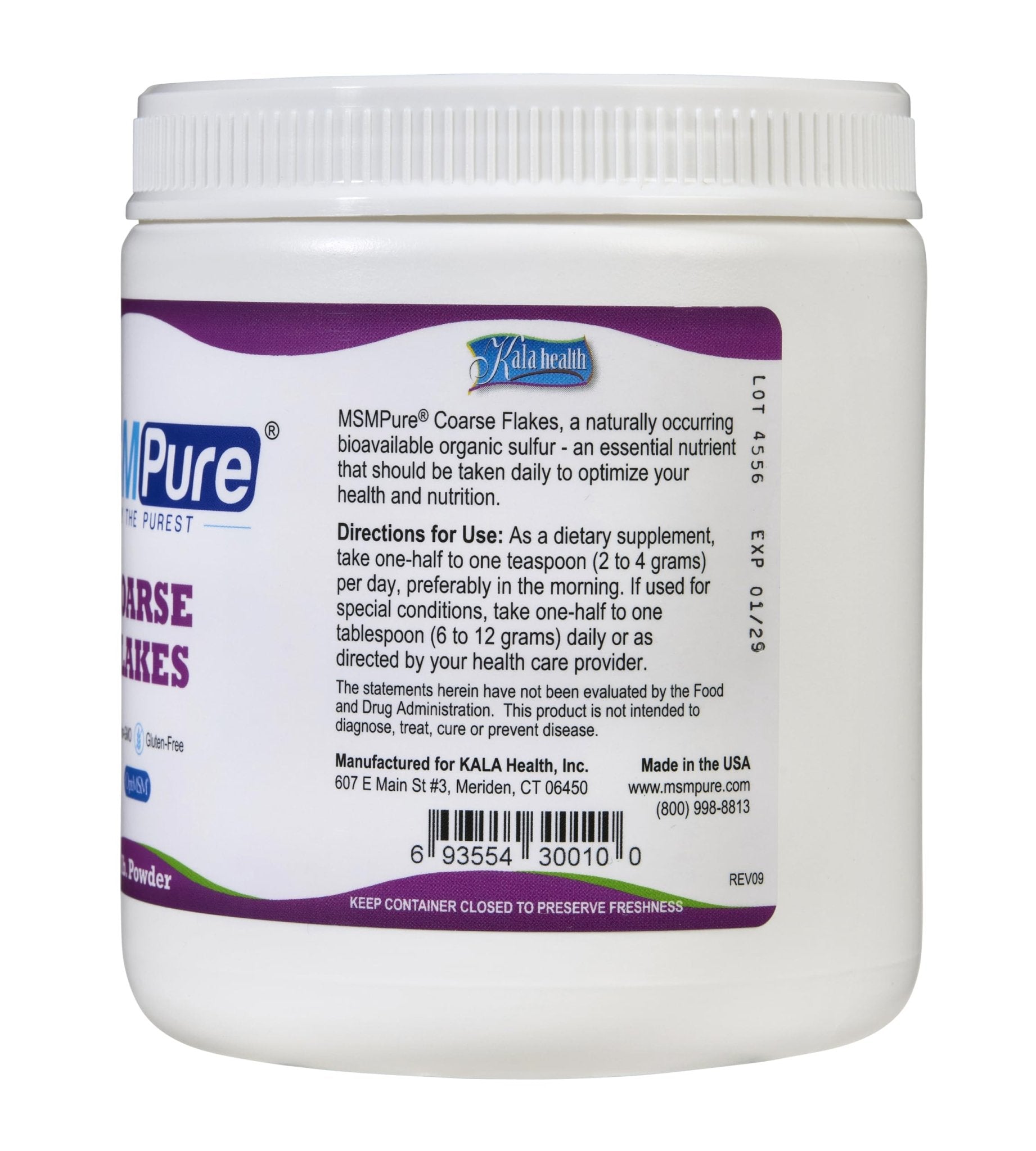 KALA HEALTH MSMPure Coarse Flakes 1lb and Muscle & Joint Cream 2oz Bundle - dailyvitalstore