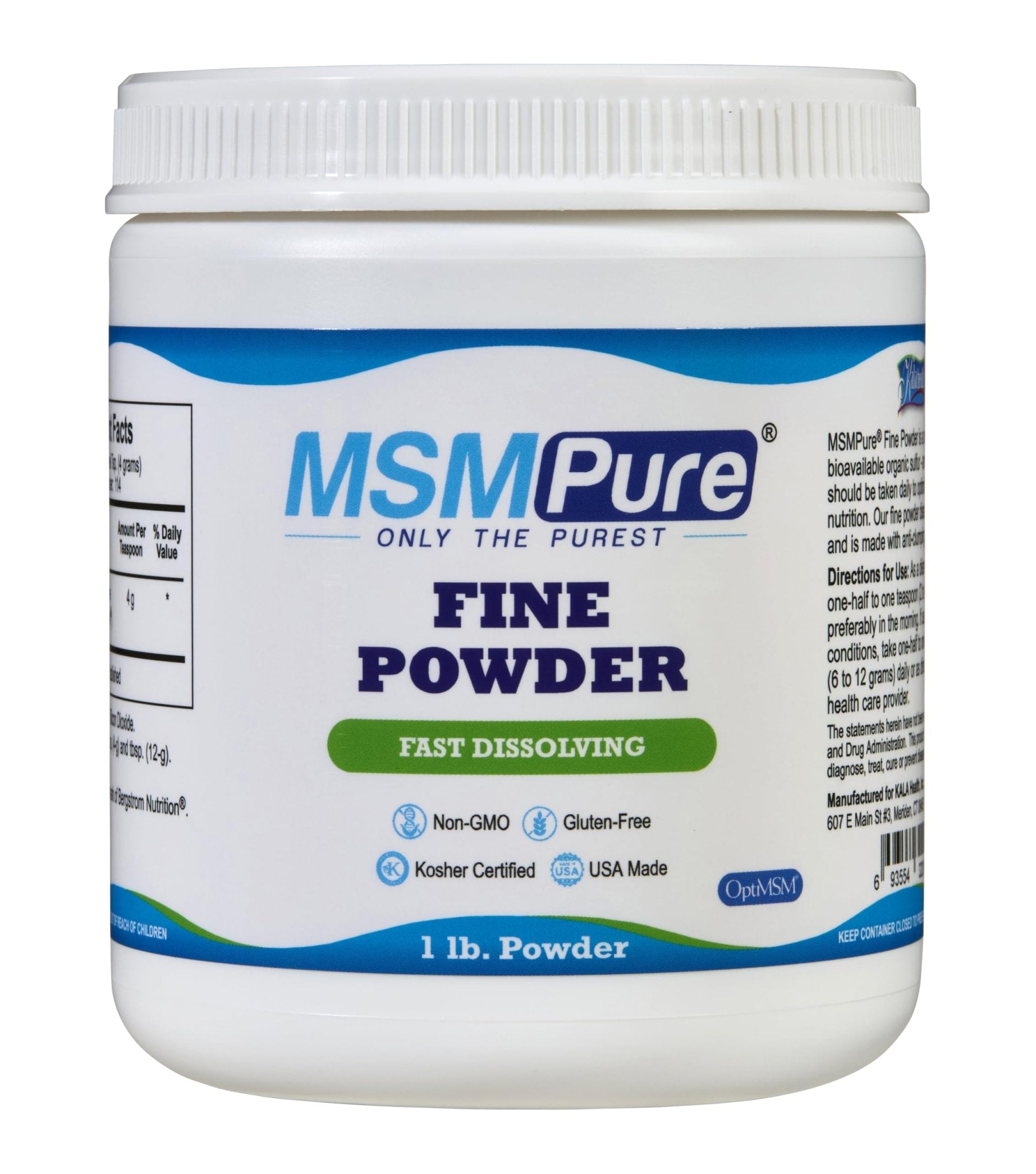 KALA HEALTH MSMPure Fine Powder 1lb and Muscle & Joint Cream 2oz Bundle - dailyvitalstore