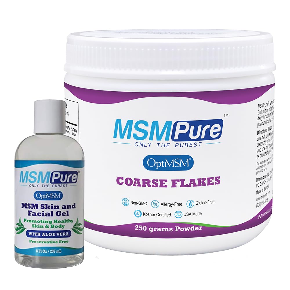 KALA HEALTH MSMPure MSM Coarse Flakes 8.8oz and MSM Gel With Organic Aloe 8oz Bundle - dailyvitalstore