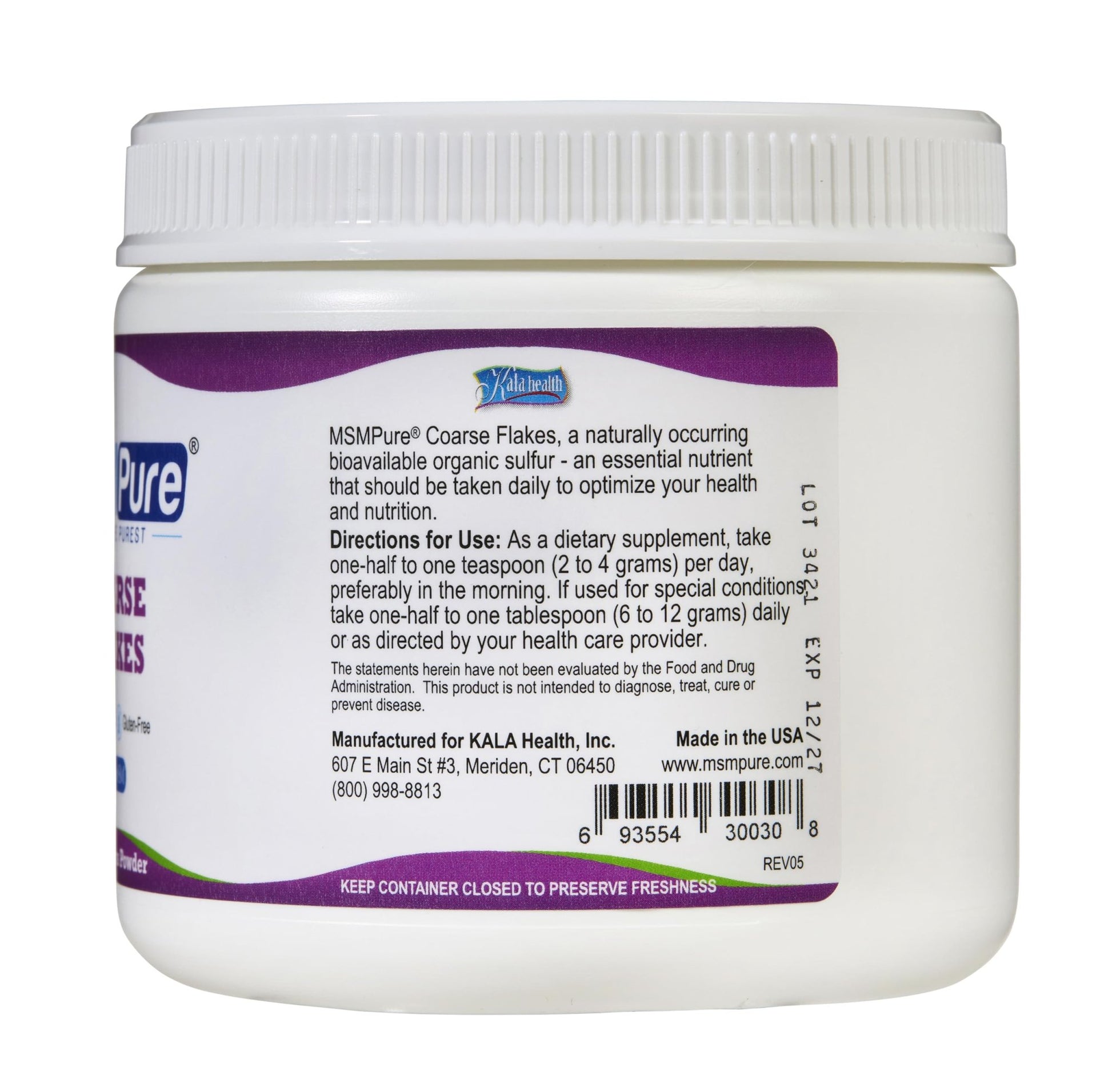 KALA HEALTH MSMPure MSM Coarse Flakes 8.8oz and MSM Gel With Organic Aloe 8oz Bundle - dailyvitalstore