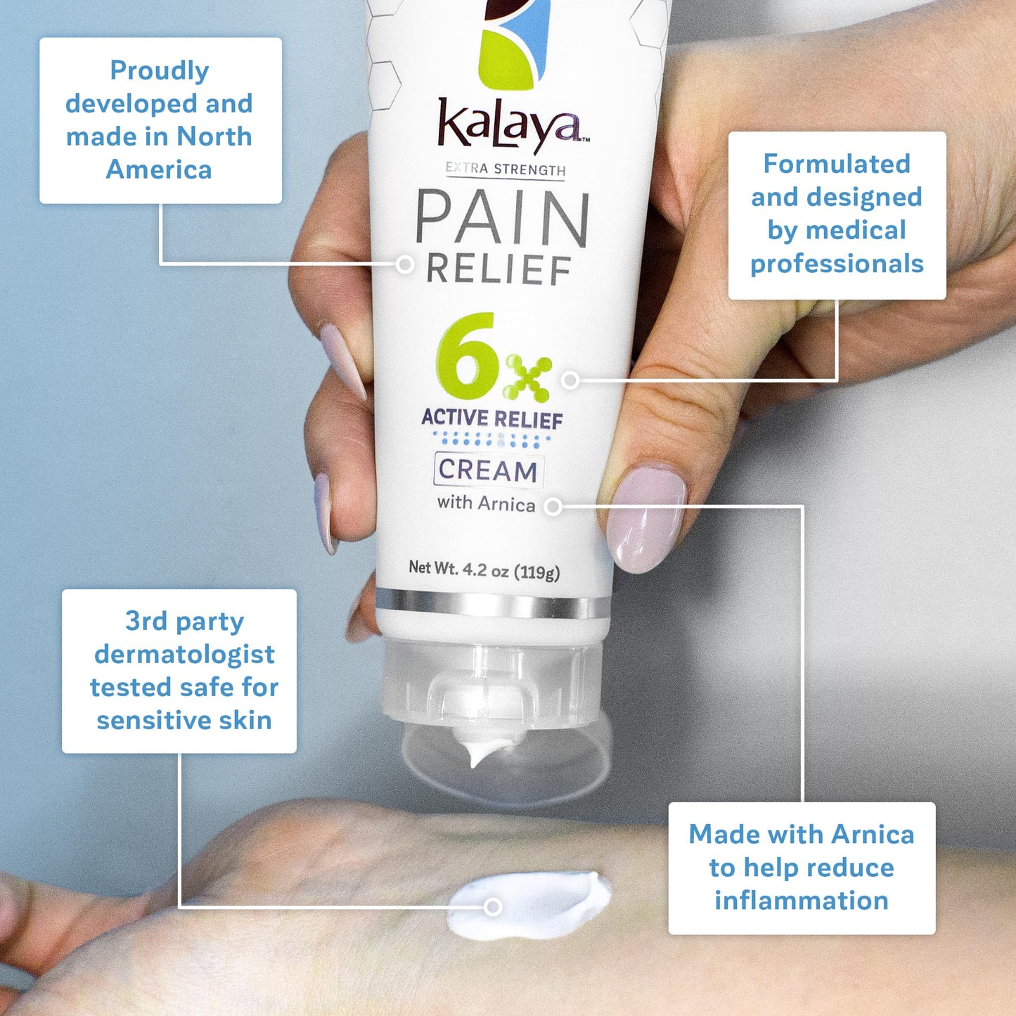Kalaya 6X Pain Relief Arnica Cream with Massager and 6X Extra Strength Pain Relief Cream - dailyvitalstore
