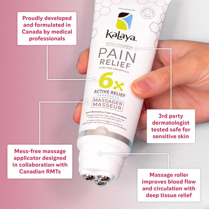 Kalaya 6X Pain Relief Arnica Cream with Massager and 6X Extra Strength Pain Relief Cream - dailyvitalstore
