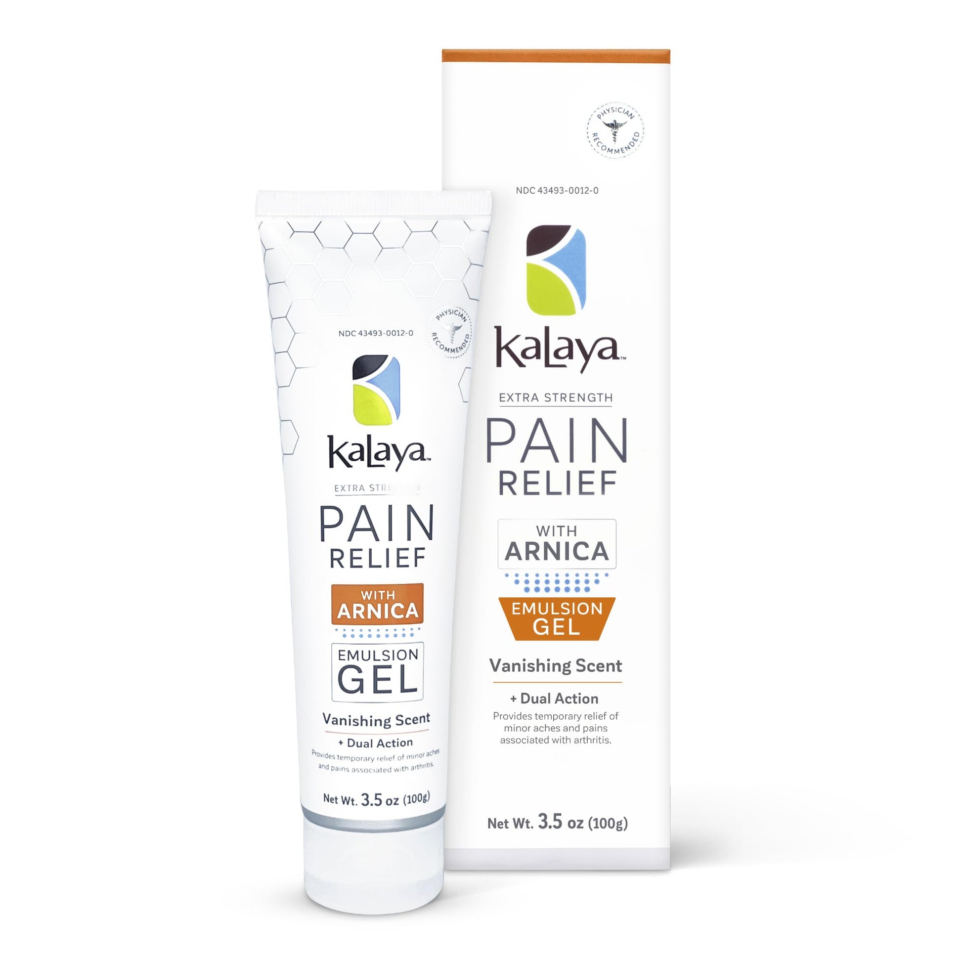 Kalaya Extra Strength Pain Relief Gel with Arnica -Fast Acting, Long Lasting, Vanishing Scent, medically formulated for Arthritis, Joints, Muscle, Back, Neck, Shoulder, Hand and Knee Pain - dailyvitalstore