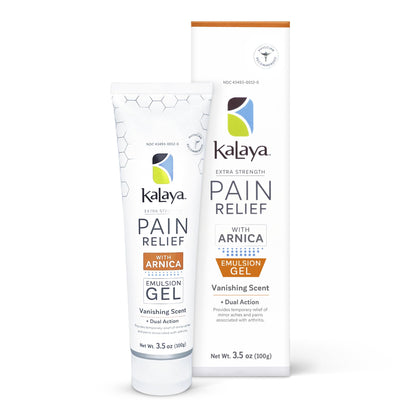 Kalaya Extra Strength Pain Relief Gel with Arnica -Fast Acting, Long Lasting, Vanishing Scent, medically formulated for Arthritis, Joints, Muscle, Back, Neck, Shoulder, Hand and Knee Pain - dailyvitalstore