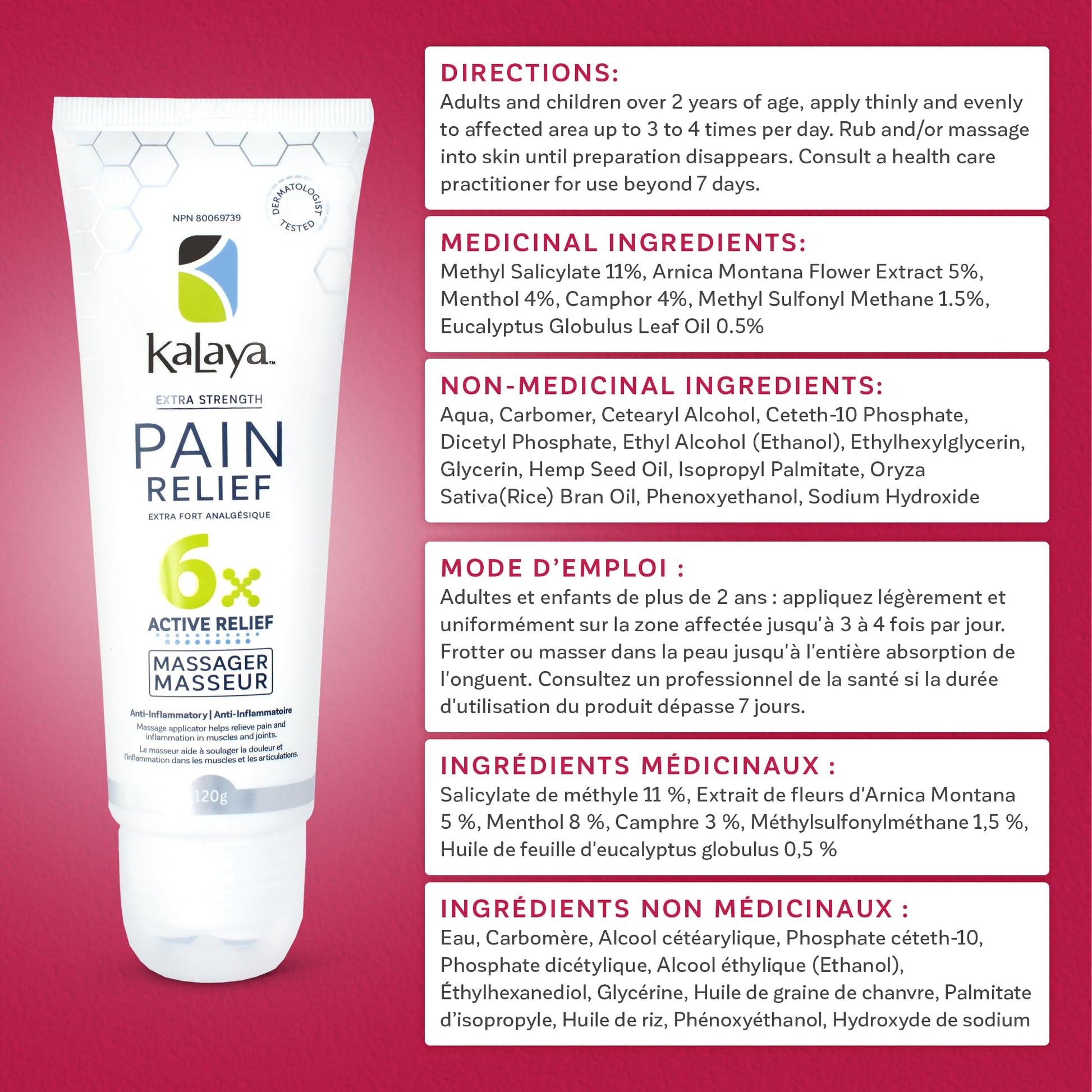 Kalaya Pain Relief Cream with Arnica – Fast-Acting Joint & Muscle Pain Relief – 6 Natural Ingredients – No-Mess Applicator – RMT-Inspired Design – Dermatologist Tested – 4.2 oz - dailyvitalstore
