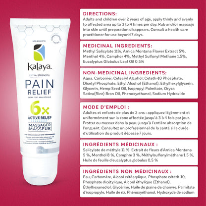Kalaya Pain Relief Cream with Arnica – Fast-Acting Joint & Muscle Pain Relief – 6 Natural Ingredients – No-Mess Applicator – RMT-Inspired Design – Dermatologist Tested – 4.2 oz - dailyvitalstore