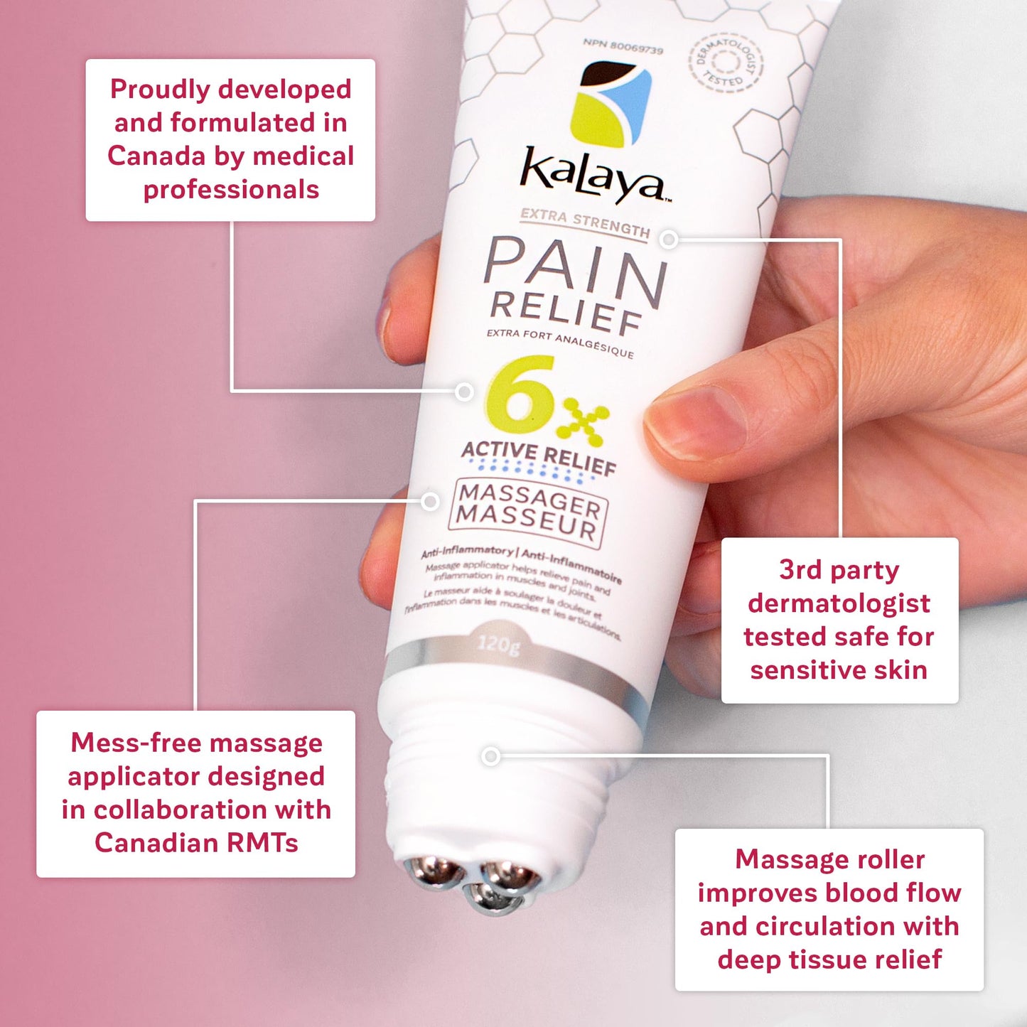 Kalaya Pain Relief Cream with Arnica – Fast-Acting Joint & Muscle Pain Relief – 6 Natural Ingredients – No-Mess Applicator – RMT-Inspired Design – Dermatologist Tested – 4.2 oz - dailyvitalstore