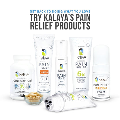 Kalaya Pain Relief Cream with Arnica for Muscles and Joints – 6 Natural Active Ingredients with Long Lasting and Fast Acting Relief in 3 Minutes - Dermatologist Tested to Soothe Tension - 4.2 oz - dailyvitalstore