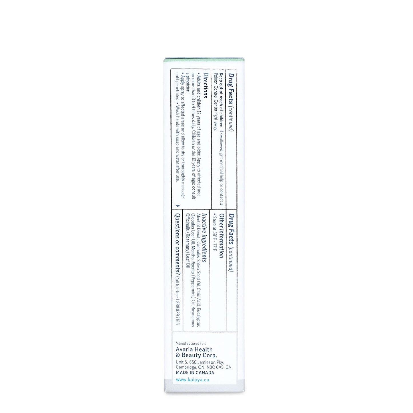 Kalaya Pain Relief Spray - Fast-Acting, Quick-Drying Muscle Rub for Joint Pain Relief and Muscle Pain - with Eucalyptus, Menthol, Methyl Salicylate, Camphor - Ideal for Easing Back Pain - 2 oz - dailyvitalstore