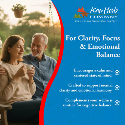 Kan Herbs Company Clear Mind Formula – Traditional Chinese Herbal Blend for Cognitive Clarity and Spirit Support, Nourishes Heart Yin and Blood, Calms Shen, Herbal Supplement, 60 Tablets - dailyvitalstore