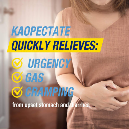 Kaopectate Multi-Symptom Anti-Diarrheal & Upset Stomach Reliever, 42 Caplets, Anti Diarrhea Caplets - dailyvitalstore