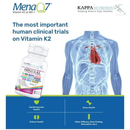 KAPPA NUTRITION (90 Capsules,Vitamin K2, Vitamin D3, Zinc, Selenium, Vanadium, Copper, Manganese, Potassium, Molybdenum, Calcium, Chromium, Iodine, Boron, Mineral 13 in 1 Advanced Complex, from - dailyvitalstore