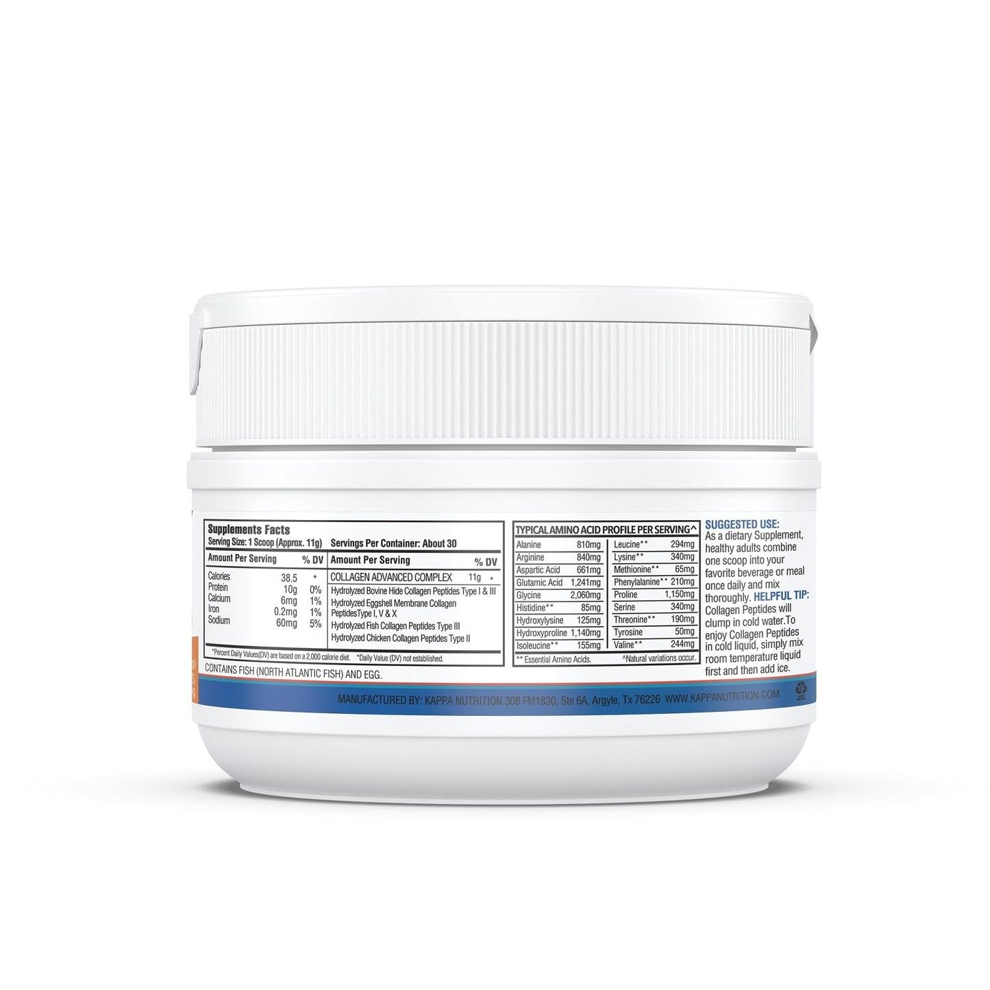 KAPPA NUTRITION Collagen Peptides Powder, 5 in 1 Multi-Collagen Advanced Complex with Hydrolyzed Collagen Peptides, Supports Skin, Hair, Nails, Joints & Bones / 30 Servings - dailyvitalstore