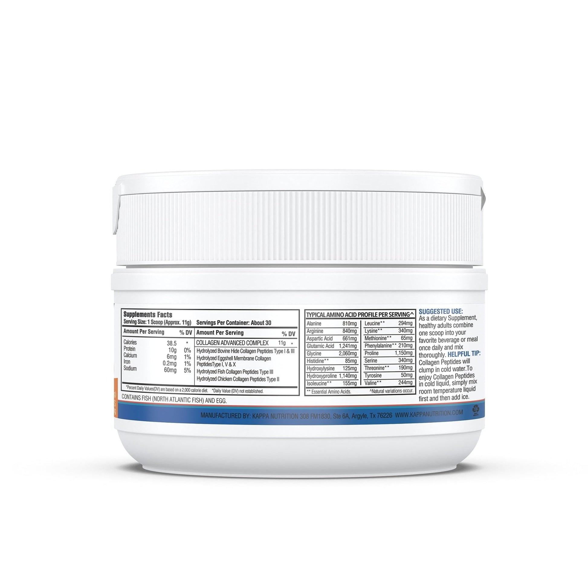 KAPPA NUTRITION Collagen Peptides Powder, 5 in 1 Multi-Collagen Advanced Complex with Hydrolyzed Collagen Peptides, Supports Skin, Hair, Nails, Joints & Bones / 30 Servings - dailyvitalstore