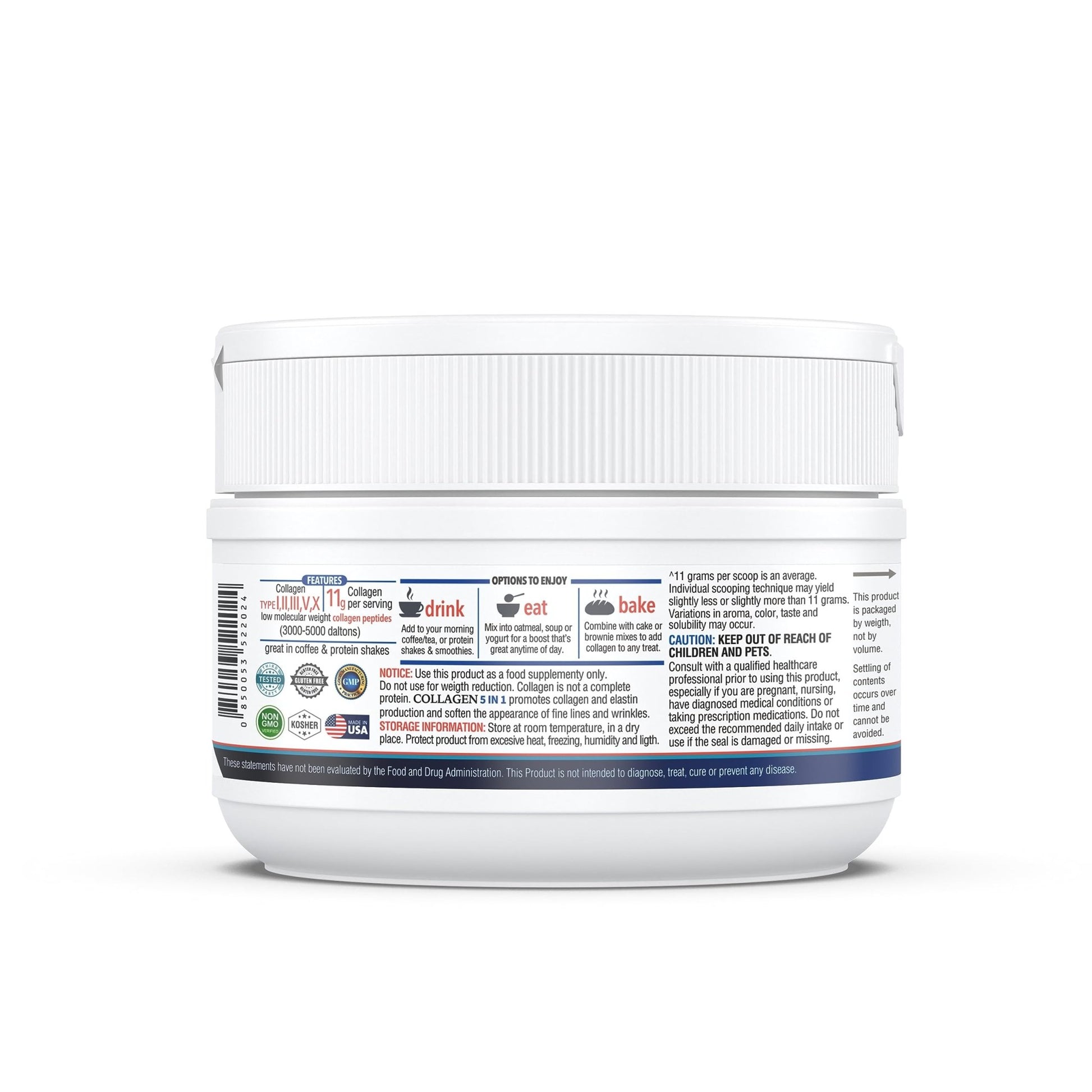 KAPPA NUTRITION Collagen Peptides Powder, 5 in 1 Multi-Collagen Advanced Complex with Hydrolyzed Collagen Peptides, Supports Skin, Hair, Nails, Joints & Bones / 30 Servings - dailyvitalstore